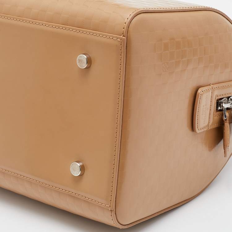 Pre Owned Louis Vuitton Camel Damier Facette Vernis Speedy Cube MM Bag