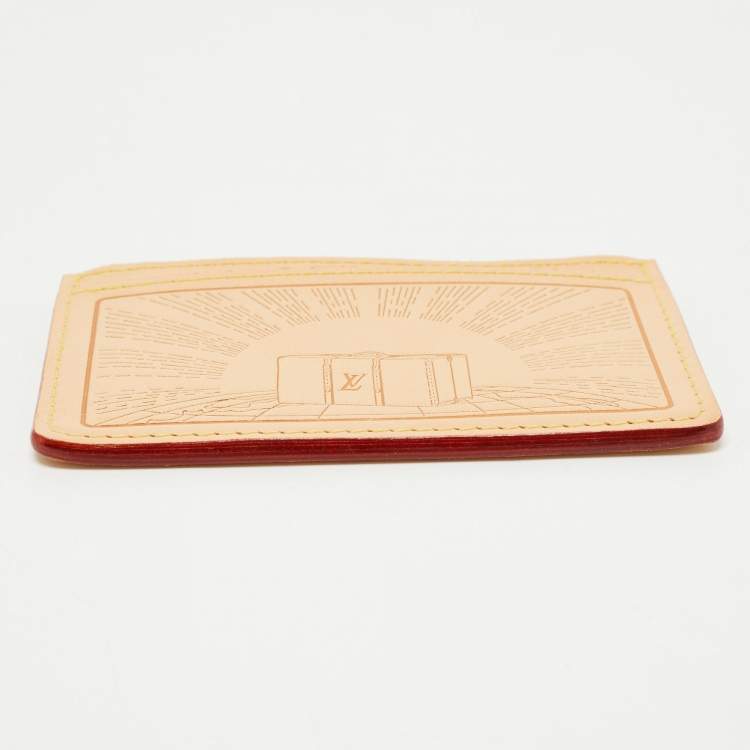 Pre Owned Louis Vuitton Vachetta Leather Earth Trunks Card Holder
