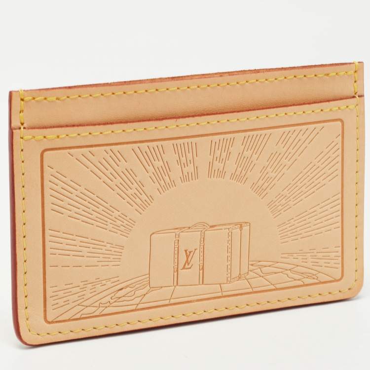 Pre Owned Louis Vuitton Vachetta Leather Earth Trunks Card Holder