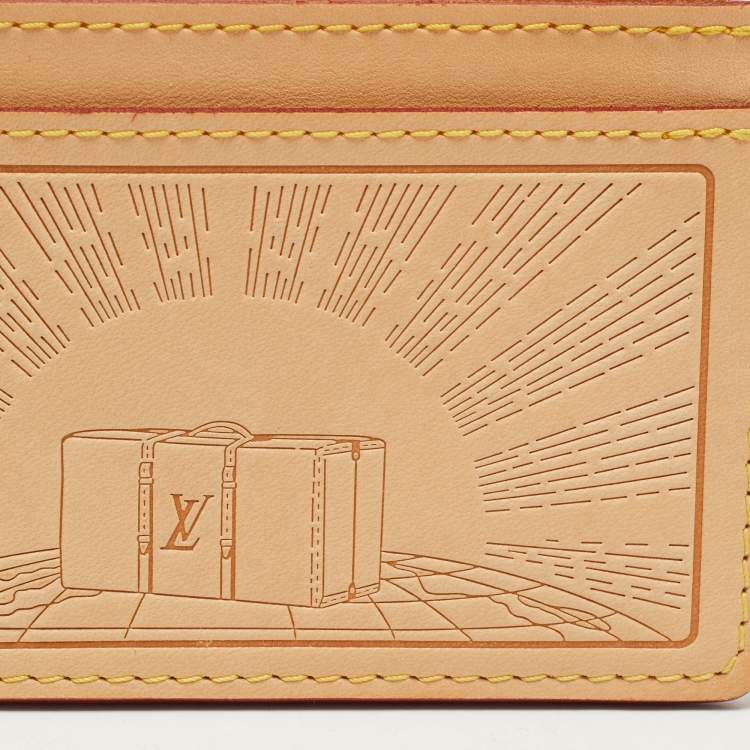 Pre Owned Louis Vuitton Vachetta Leather Earth Trunks Card Holder