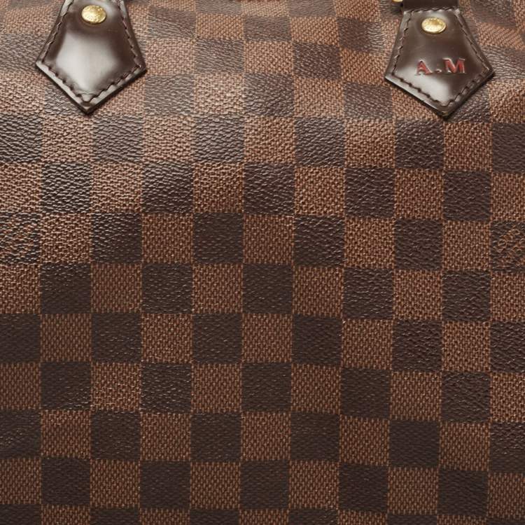 Pre Owned Louis Vuitton Damier Ebene Canvas Speedy 35 Bag