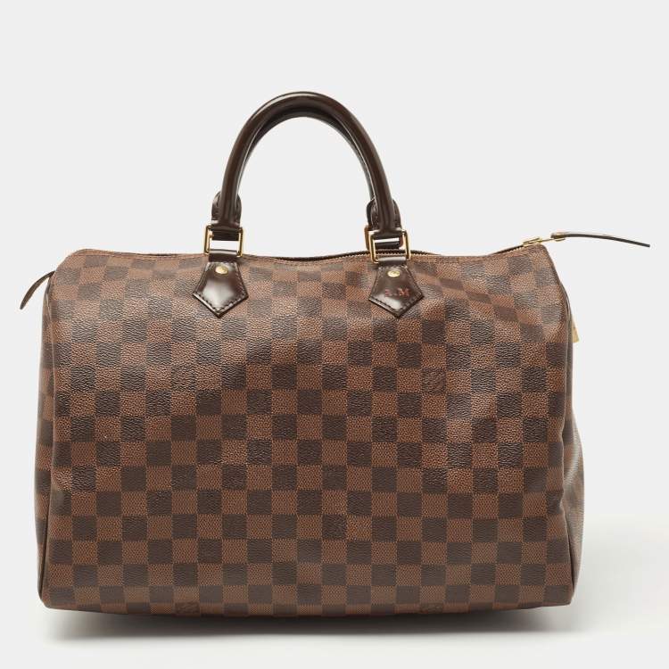 Pre Owned Louis Vuitton Damier Ebene Canvas Speedy 35 Bag
