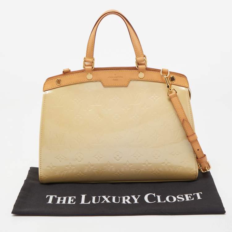 Pre Owned Louis Vuitton Citrine Monogram Vernis Brea MM Bag