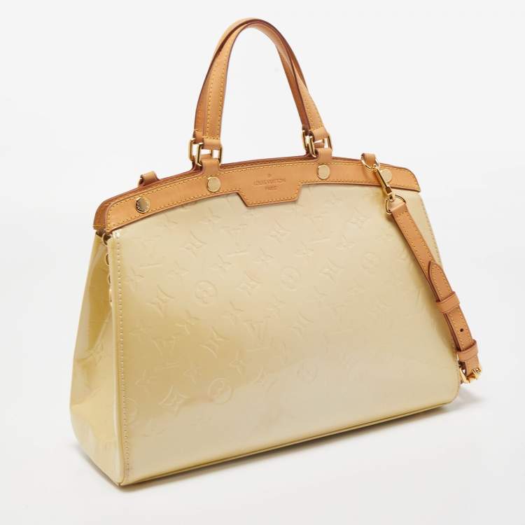 Pre Owned Louis Vuitton Citrine Monogram Vernis Brea MM Bag