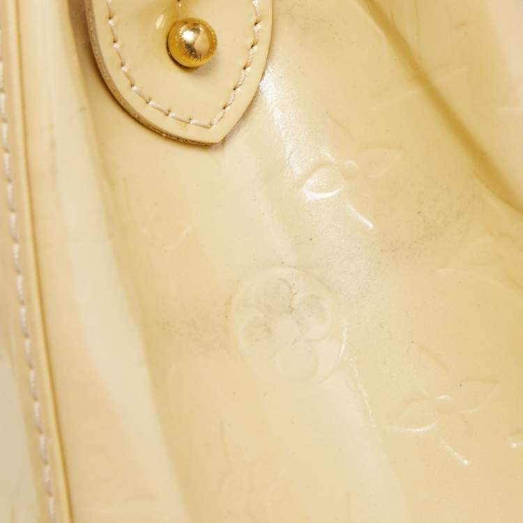 Pre Owned Louis Vuitton Citrine Monogram Vernis Brea MM Bag