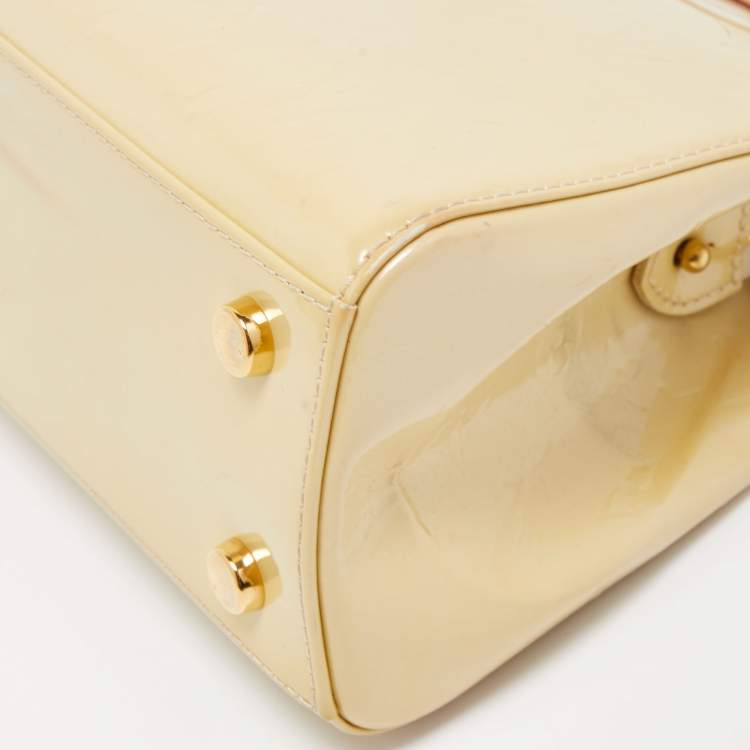 Pre Owned Louis Vuitton Citrine Monogram Vernis Brea MM Bag