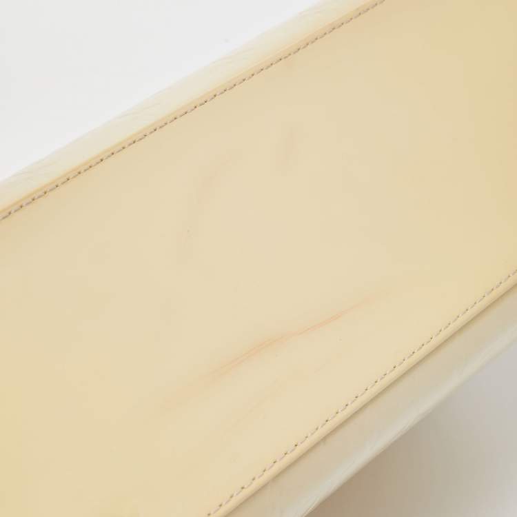 Pre Owned Louis Vuitton Citrine Monogram Vernis Brea MM Bag