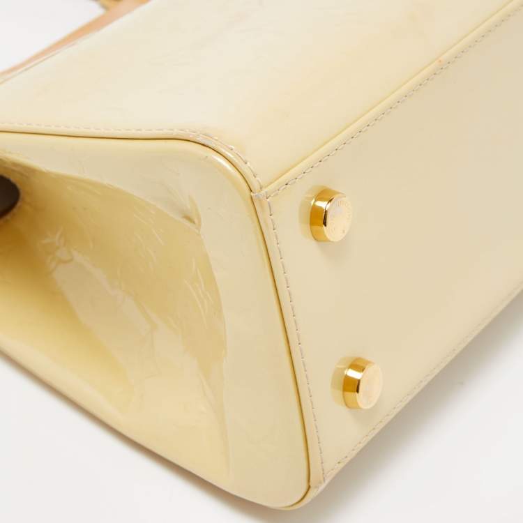 Pre Owned Louis Vuitton Citrine Monogram Vernis Brea MM Bag