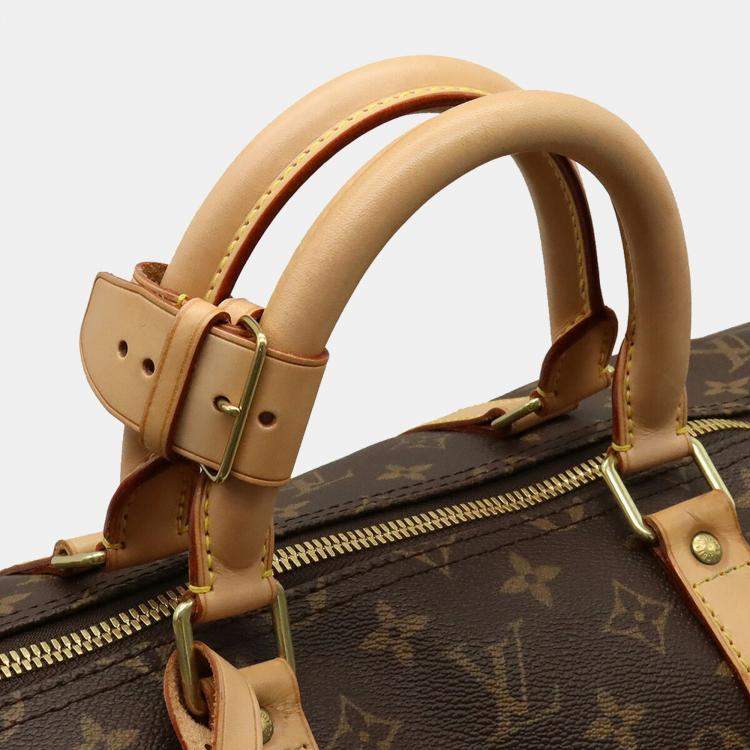 Pre Owned Louis Vuitton Brown Monogram Canvas Keepall 55 Duffel Bag