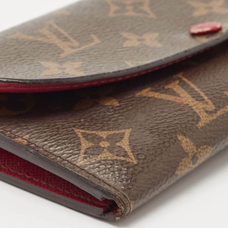 Pre Owned Louis Vuitton Fuchsia Monogram Canvas Emilie Wallet