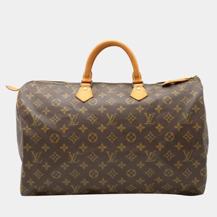Pre Owned Louis Vuitton Brown Monogram Canvas Speedy 40 Top Handle Bag