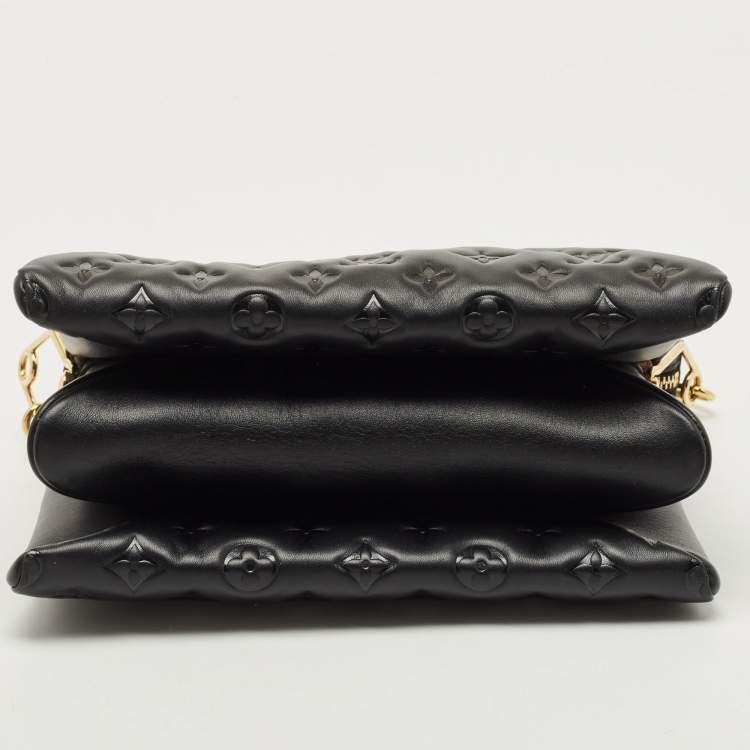 Pre Owned Louis Vuitton Black Monogram Embossed Coussin PM Bag