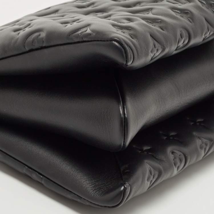 Pre Owned Louis Vuitton Black Monogram Embossed Coussin PM Bag