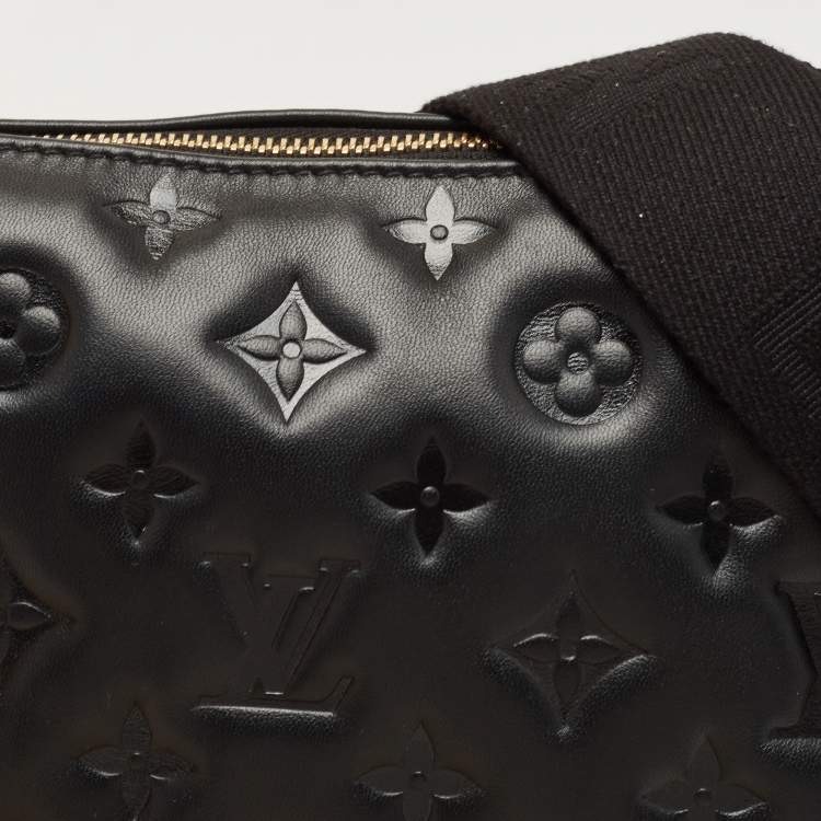 Pre Owned Louis Vuitton Black Monogram Embossed Coussin PM Bag