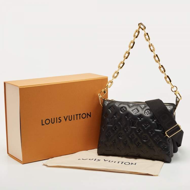 Pre Owned Louis Vuitton Black Monogram Embossed Coussin PM Bag
