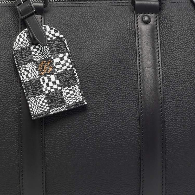 Pre Owned Louis Vuitton Black Damier Distorted Leather Keepall Bandouliere 40 Bag