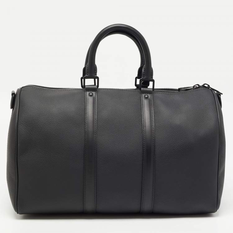 Pre Owned Louis Vuitton Black Damier Distorted Leather Keepall Bandouliere 40 Bag