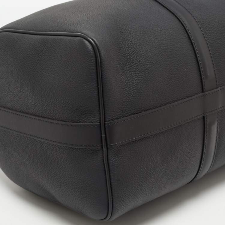 Pre Owned Louis Vuitton Black Damier Distorted Leather Keepall Bandouliere 40 Bag