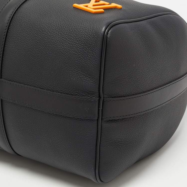 Pre Owned Louis Vuitton Black Damier Distorted Leather Keepall Bandouliere 40 Bag