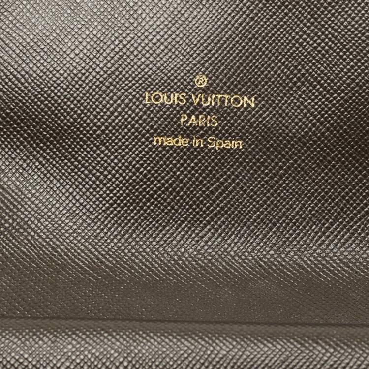 Pre Owned Louis Vuitton Khaki Green Mini Lin Canvas Porte Tresor International Wallet 