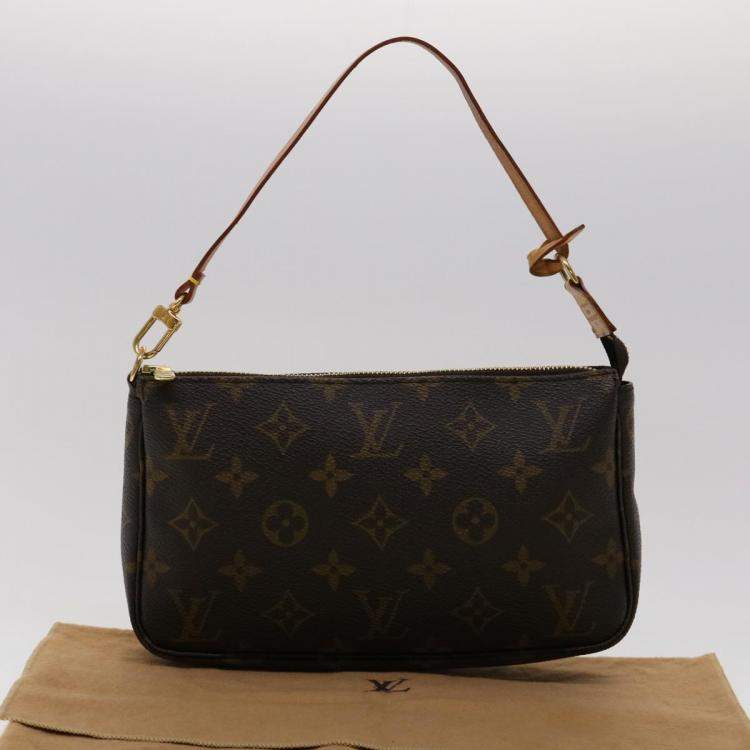 Pre Owned Louis Vuitton Brown Monogram Canvas Pochette Accessoires Clutch Bag