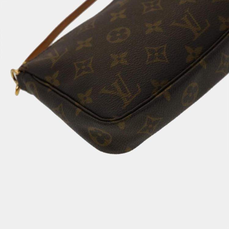 Pre Owned Louis Vuitton Brown Monogram Canvas Pochette Accessoires Clutch Bag