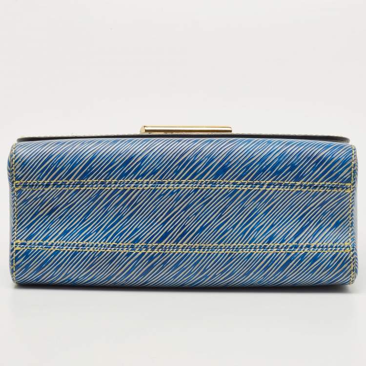 Pre Owned Louis Vuitton Denim Epi Leather Twist MM Bag