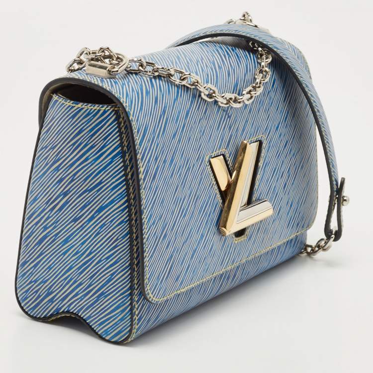 Pre Owned Louis Vuitton Denim Epi Leather Twist MM Bag