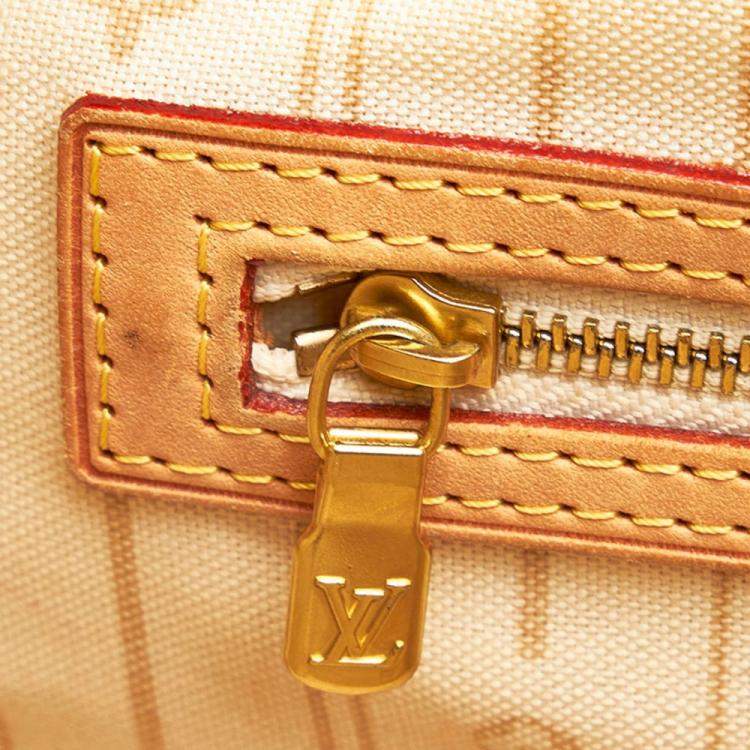 Pre Owned Louis Vuitton White Damier Azur Canvas Neverfull MM Tote Bag