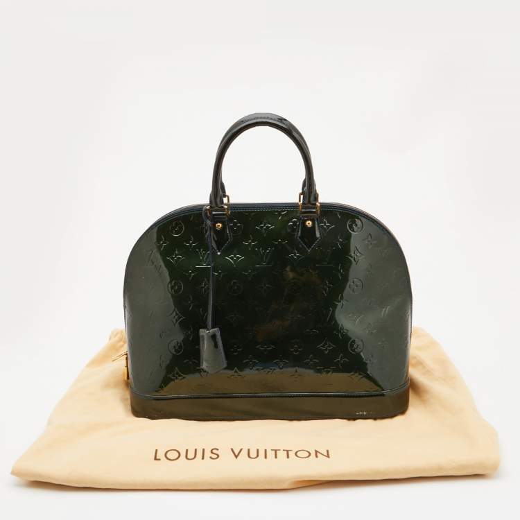 Pre Owned Louis Vuitton Bleu Nuit Monogram Vernis Alma GM Bag