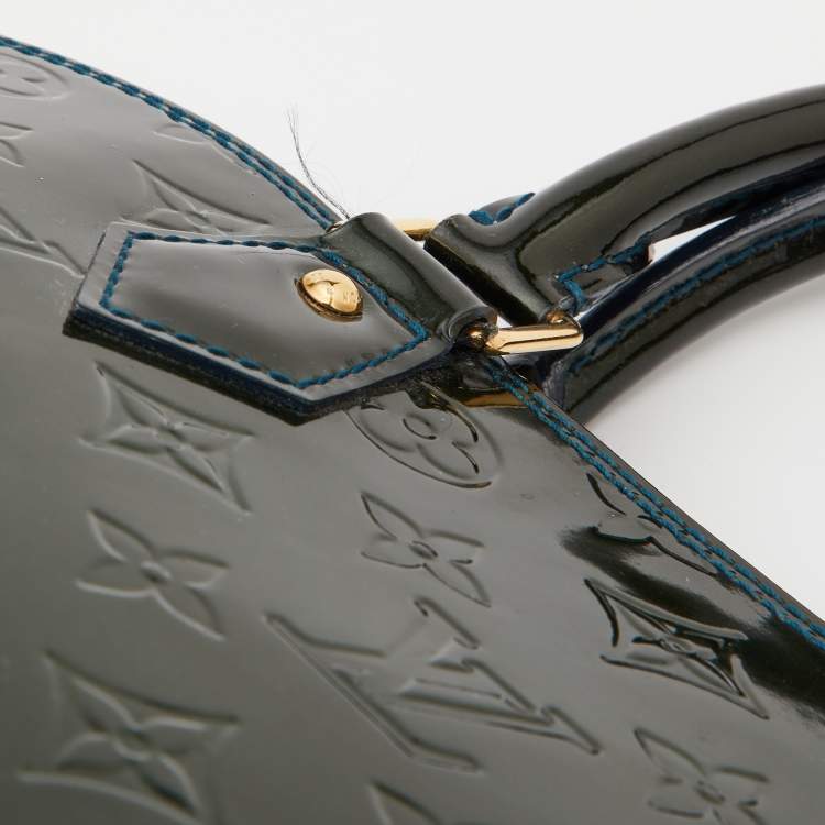Pre Owned Louis Vuitton Bleu Nuit Monogram Vernis Alma GM Bag