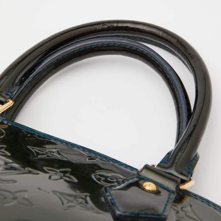 Pre Owned Louis Vuitton Bleu Nuit Monogram Vernis Alma GM Bag