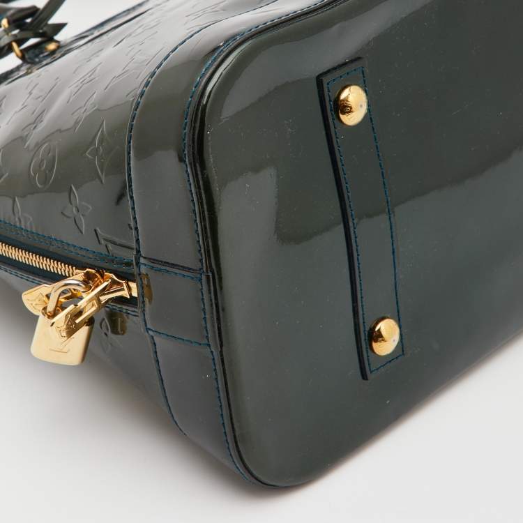 Pre Owned Louis Vuitton Bleu Nuit Monogram Vernis Alma GM Bag