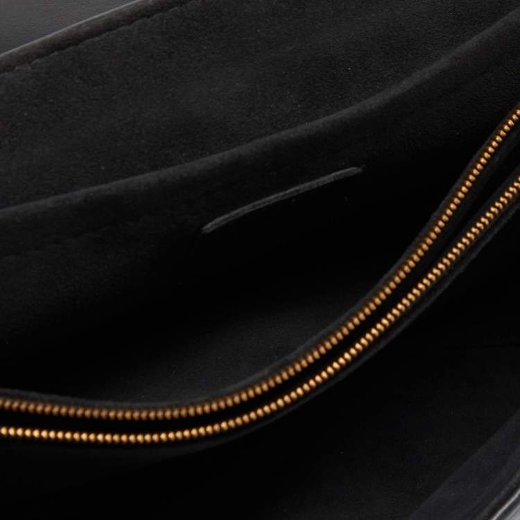 Pre Owned Louis Vuitton Black Leather New Wave Chain Bag