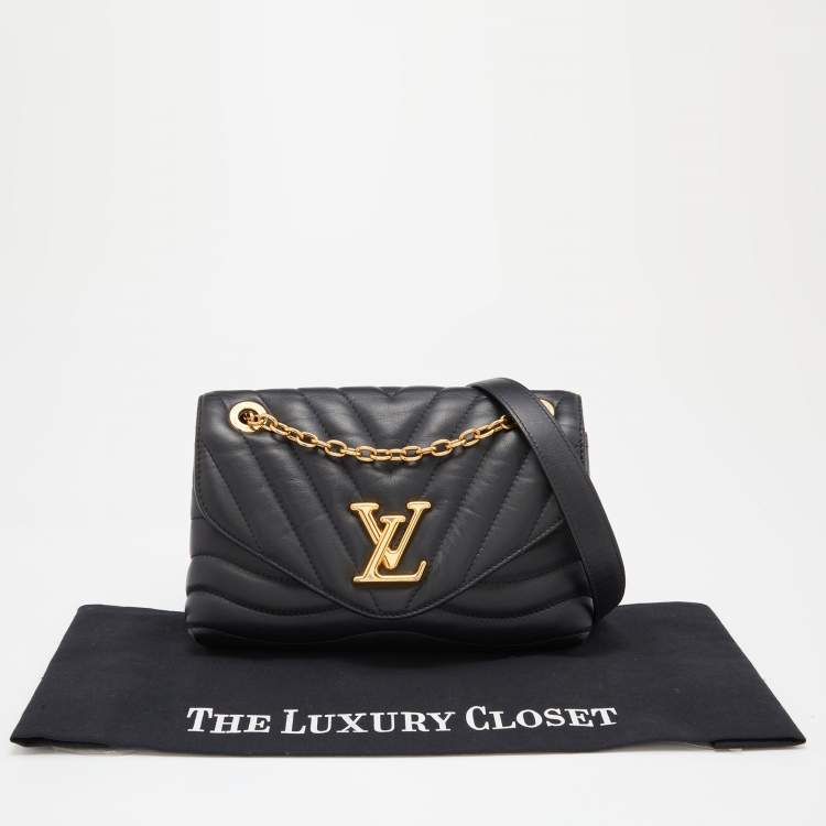 Pre Owned Louis Vuitton Black Leather New Wave Chain Bag