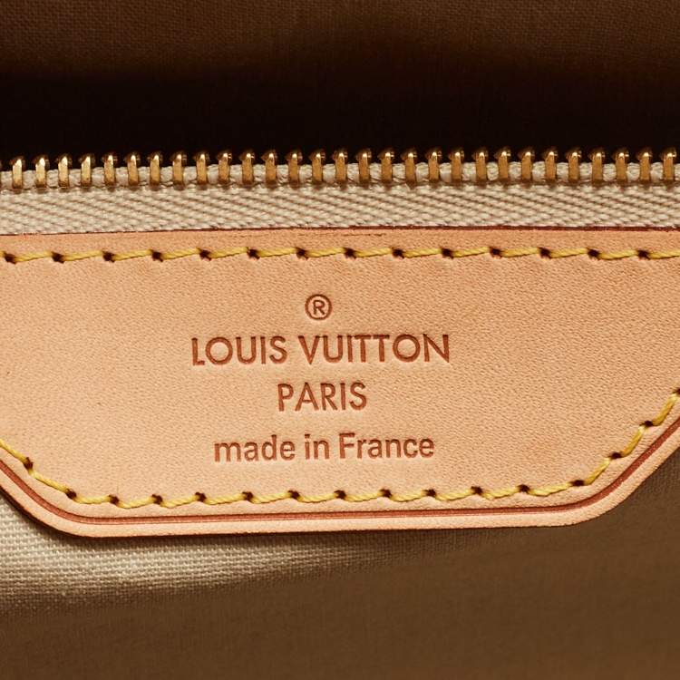 Pre Owned Louis Vuitton Blanc Corail Monogram Vernis Brea GM Bag