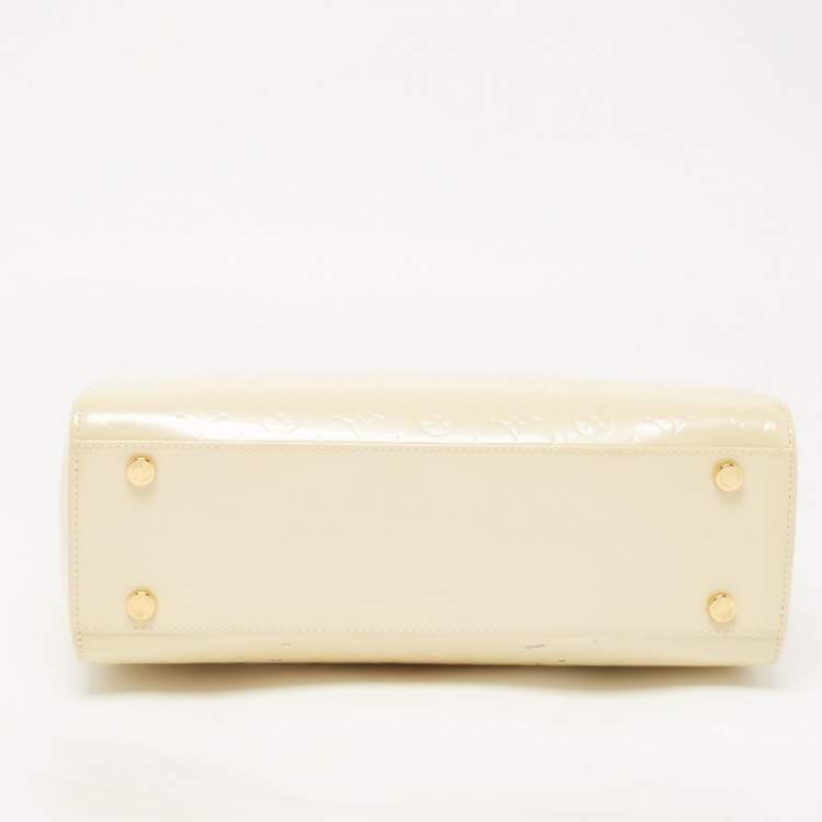 Pre Owned Louis Vuitton Blanc Corail Monogram Vernis Brea GM Bag