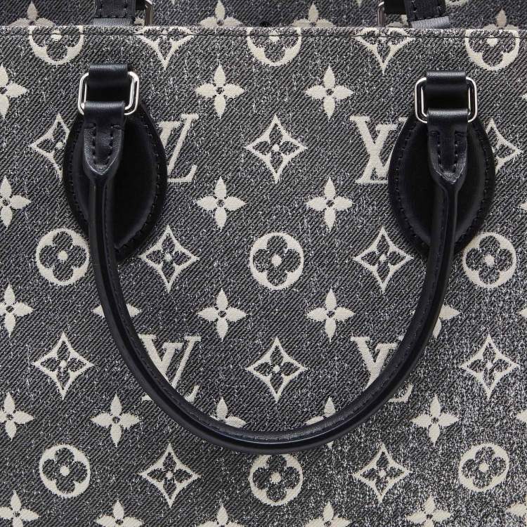 Pre Owned Louis Vuitton Black Monogram Denim and Leather OnTheGo MM Bag