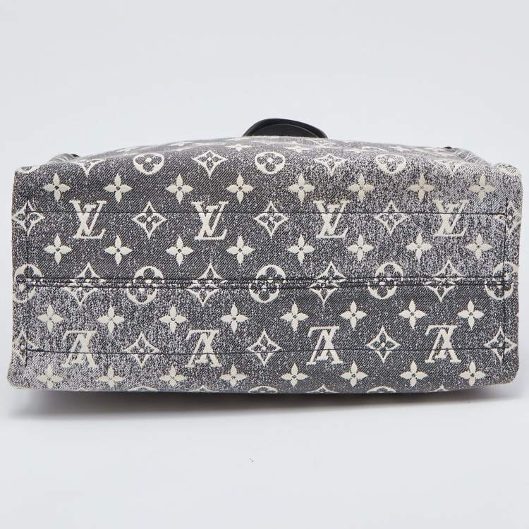 Pre Owned Louis Vuitton Black Monogram Denim and Leather OnTheGo MM Bag