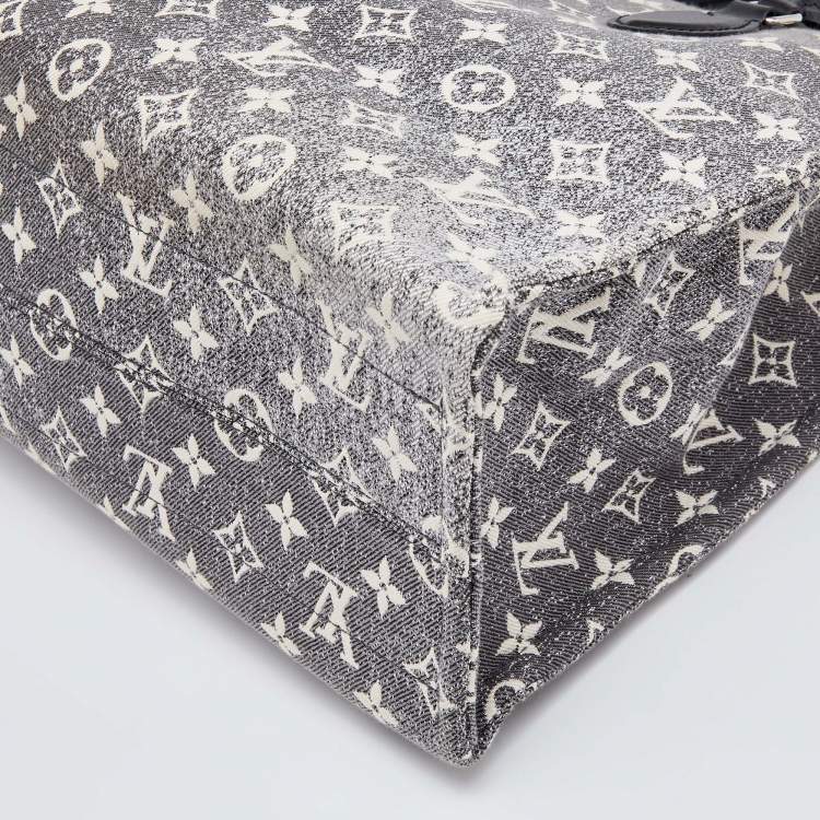 Pre Owned Louis Vuitton Black Monogram Denim and Leather OnTheGo MM Bag