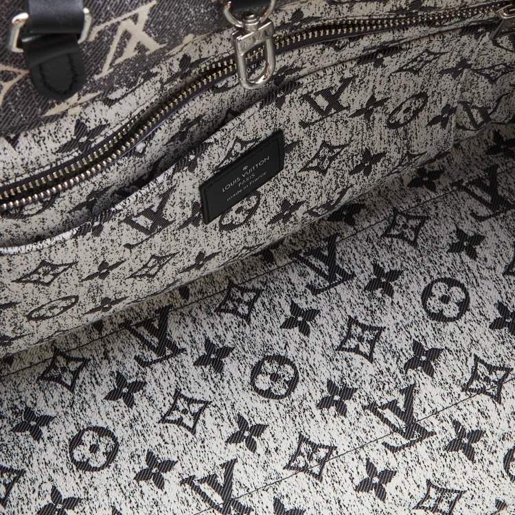 Pre Owned Louis Vuitton Black Monogram Denim and Leather OnTheGo MM Bag