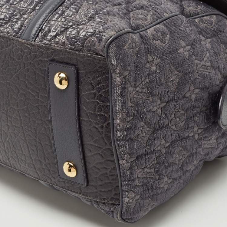 Pre Owned Louis Vuitton Gris Monogram Fabric and Leather Volupte Psyche Bag