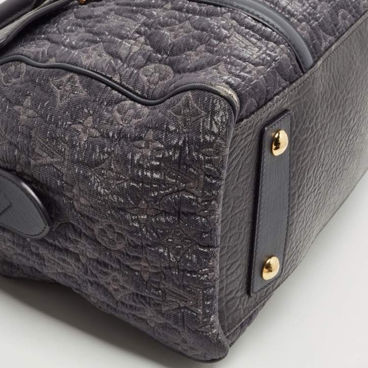 Pre Owned Louis Vuitton Gris Monogram Fabric and Leather Volupte Psyche Bag
