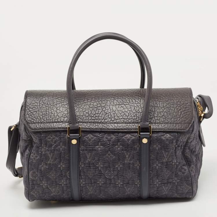 Pre Owned Louis Vuitton Gris Monogram Fabric and Leather Volupte Psyche Bag