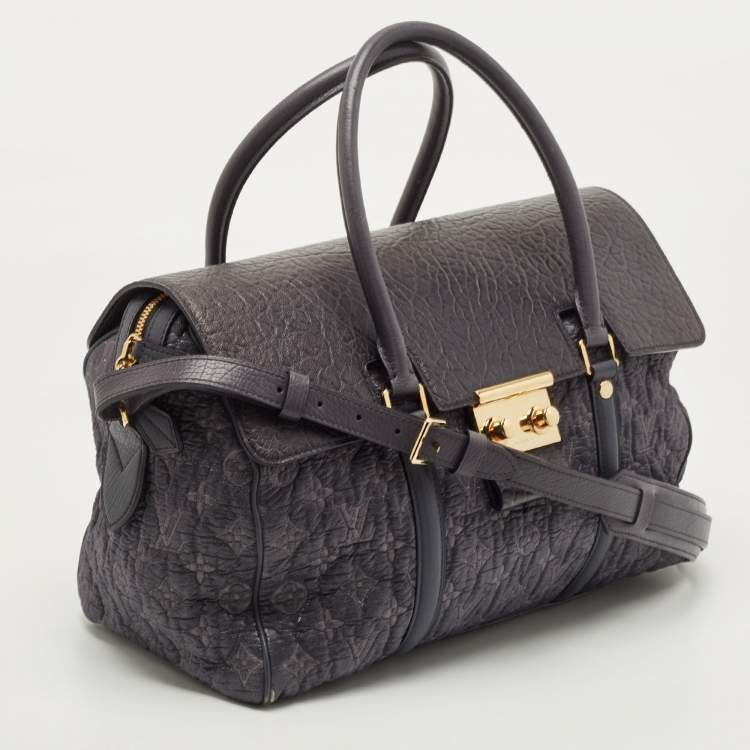 Pre Owned Louis Vuitton Gris Monogram Fabric and Leather Volupte Psyche Bag