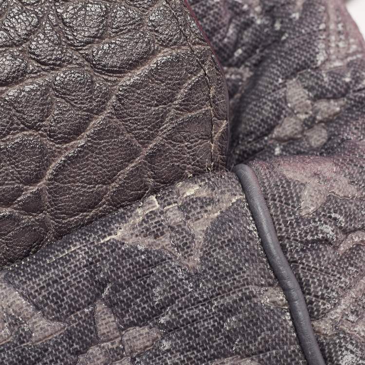 Pre Owned Louis Vuitton Gris Monogram Fabric and Leather Volupte Psyche Bag