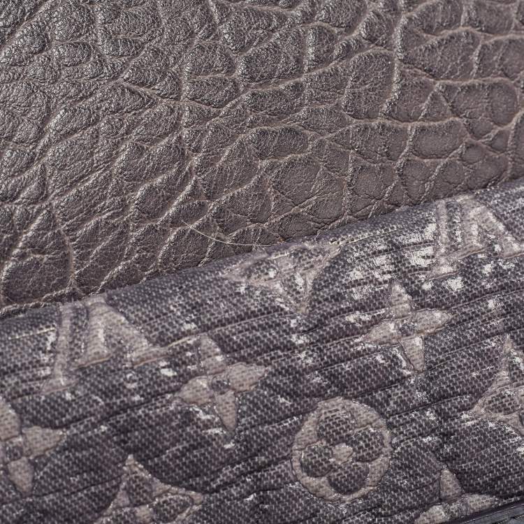 Pre Owned Louis Vuitton Gris Monogram Fabric and Leather Volupte Psyche Bag