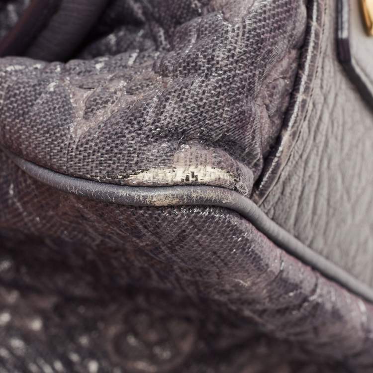 Pre Owned Louis Vuitton Gris Monogram Fabric and Leather Volupte Psyche Bag