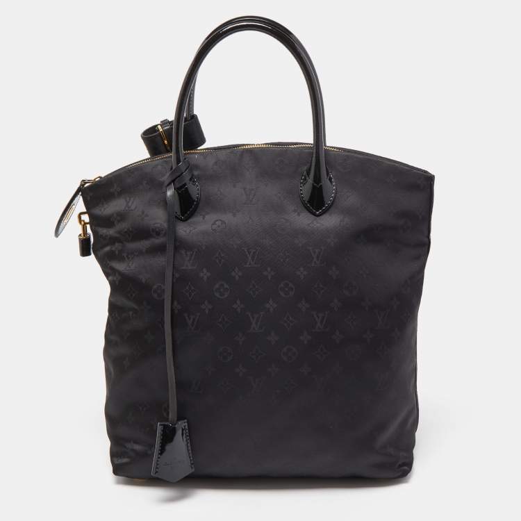 Auth Louis Vuitton Monogram Desire Lockit Vertical MM Handbag Black