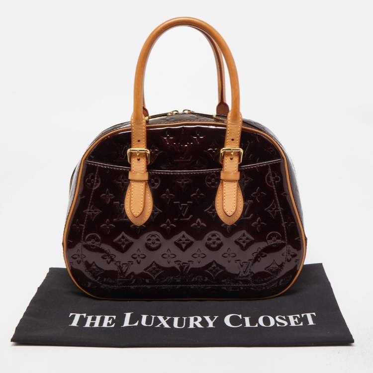 Pre Owned Louis Vuitton Amarante Monogram Vernis Summit Drive Bag